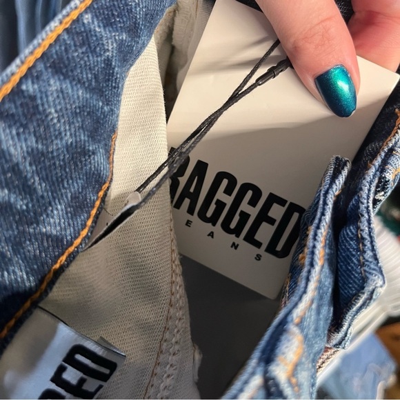 The Ragged Priest Hot Rod Mix Check Mom Jeans in Red & Green - Picture 15 of 15